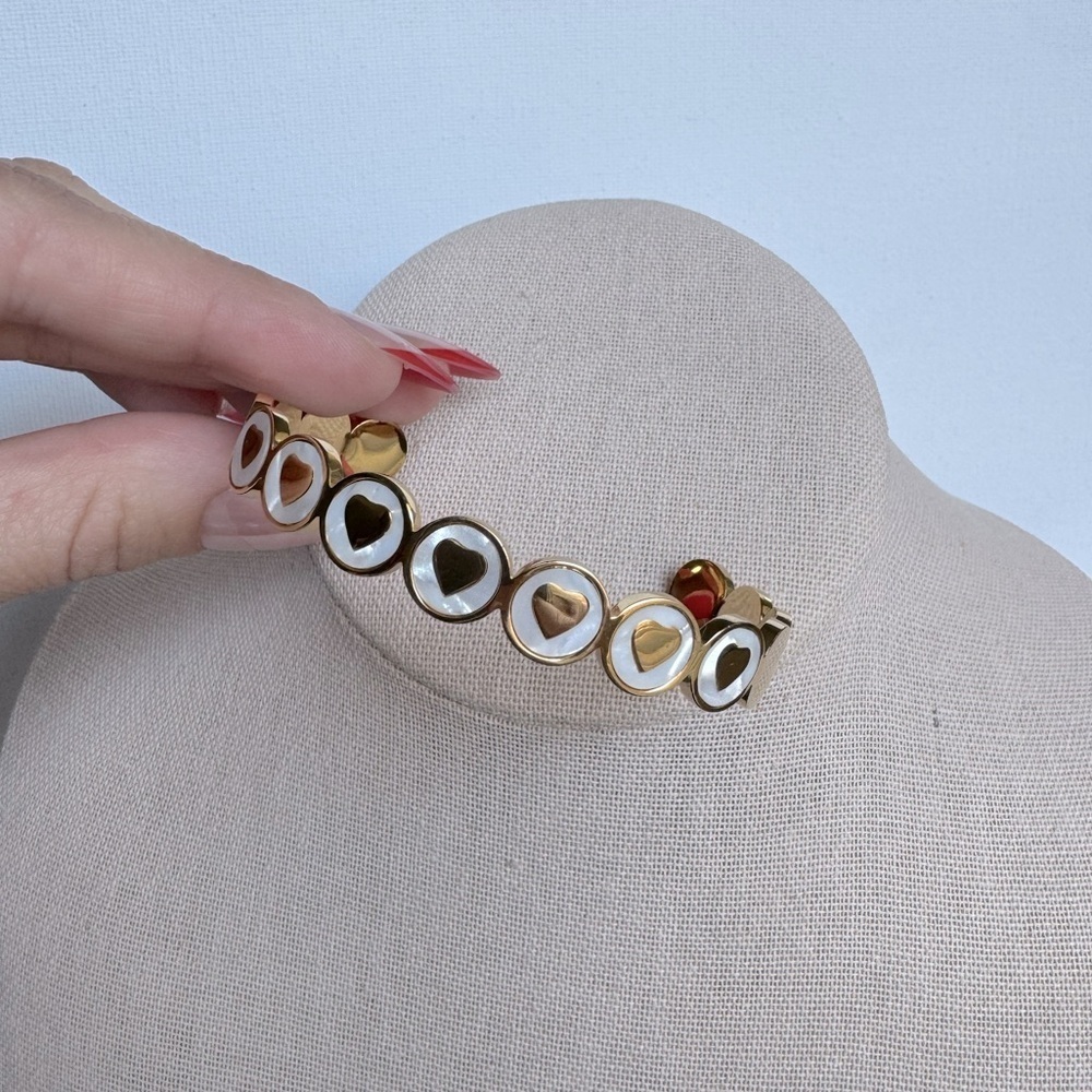 Gold and Silver Heart Bracelet - Picture 2 of 3